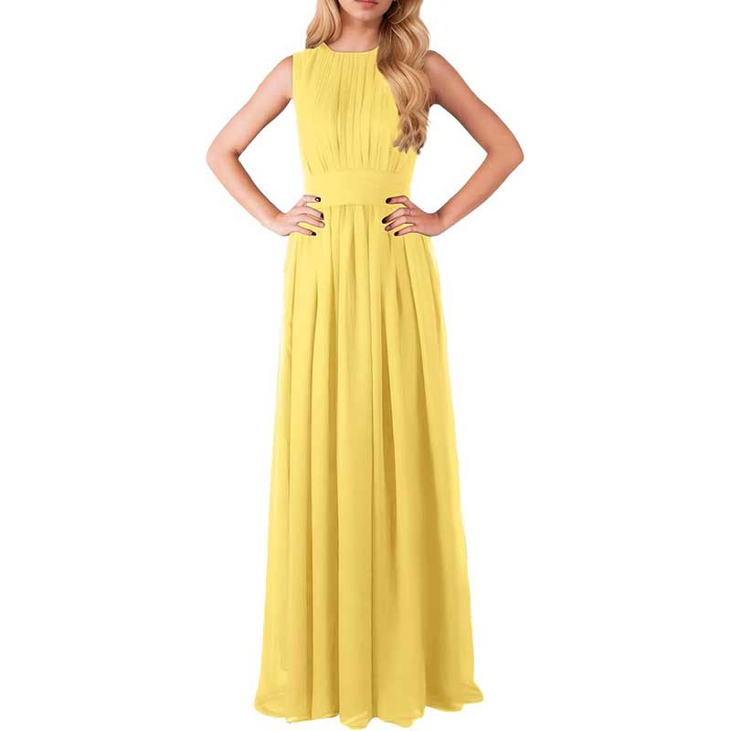 Custom Long Chiffon Bridesmaid Dress