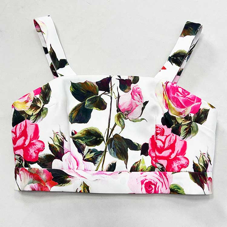 Women’s Floral Skirtsuit | Crop Top + Skirt for Weddings & Parties