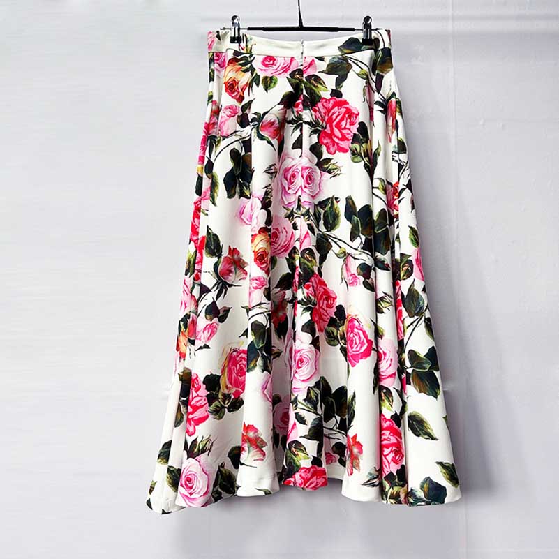 Women’s Floral Skirtsuit | Crop Top + Skirt for Weddings & Parties