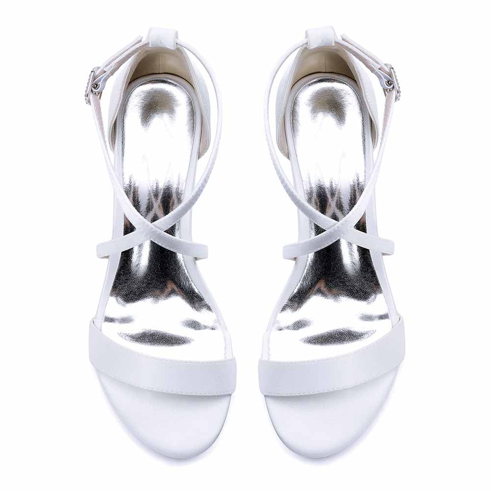 Chunky Heel Dress Shoes Classic Satin Dress Shoes Crossing Prom Shoes