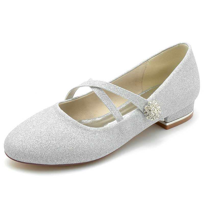 0.98" Glitter Formal Flats Low Heel Wedding Shoes Dress Shoes For Girls