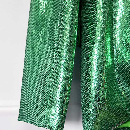 One Button Emerald Green Blazer Suit Sequins Formal Pantsuit