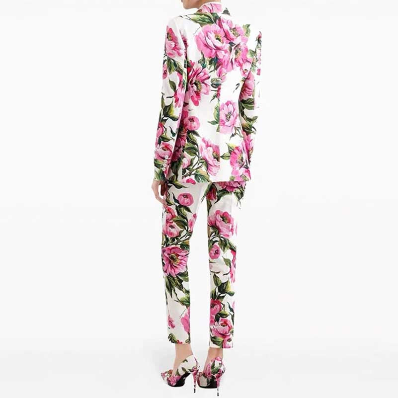 Women's Floral Print Pantsuit | Blazer & Trousers Set for Events