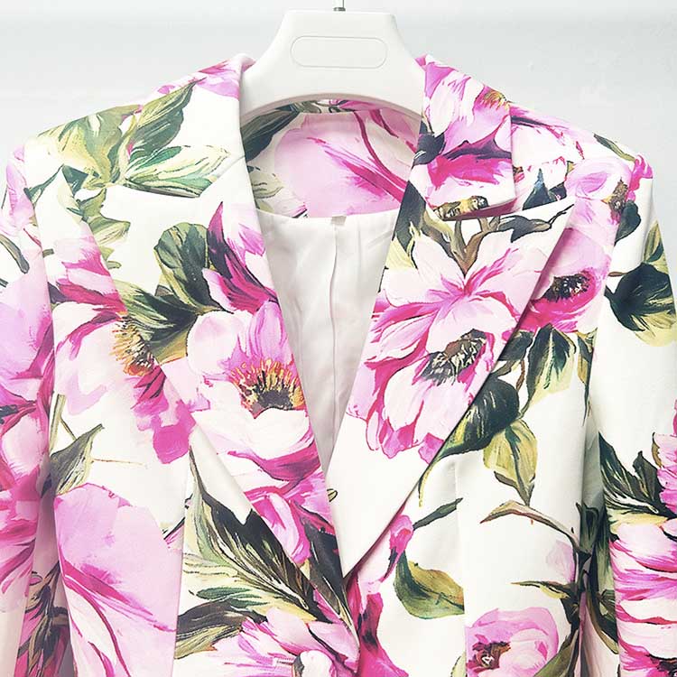Women's Floral Print Pantsuit | Blazer & Trousers Set for Events