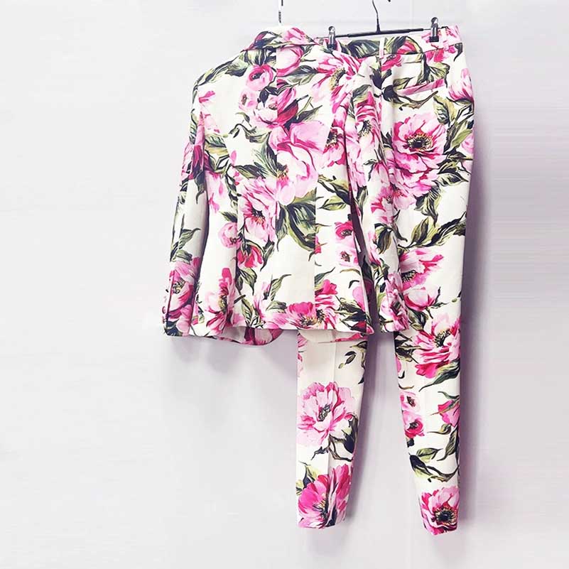 Women's Floral Print Pantsuit | Blazer & Trousers Set for Events