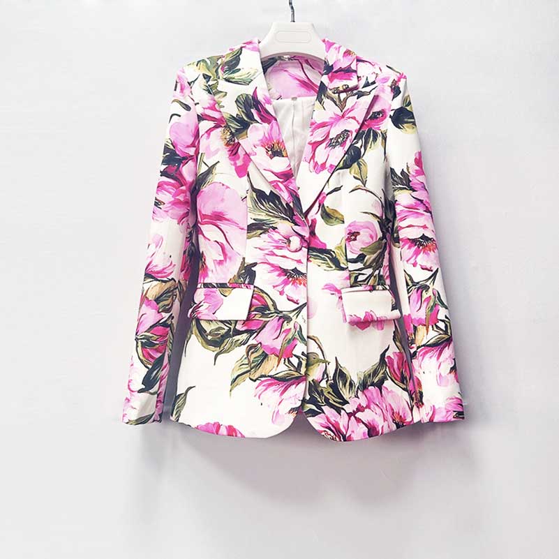 Women's Floral Print Pantsuit | Blazer & Trousers Set for Events