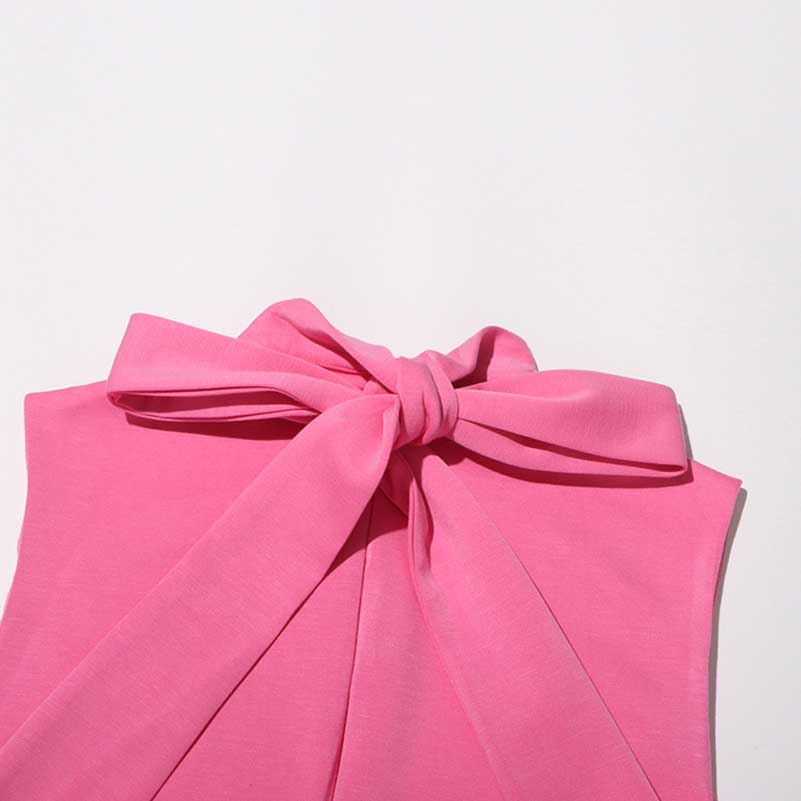 Sleeveless Standard Collar Short Dress Flower Embellished Mini Dress