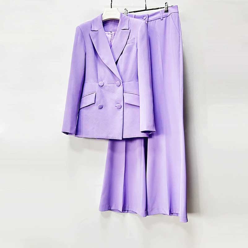 Wide Leg Pantsuit Lavender Formal Event Suit