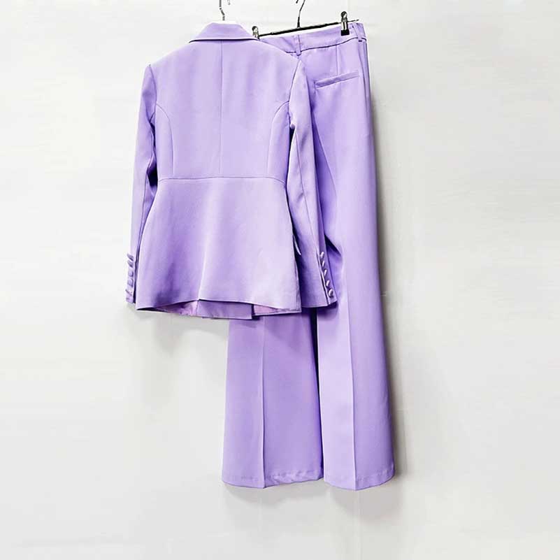 Wide Leg Pantsuit Lavender Formal Event Suit