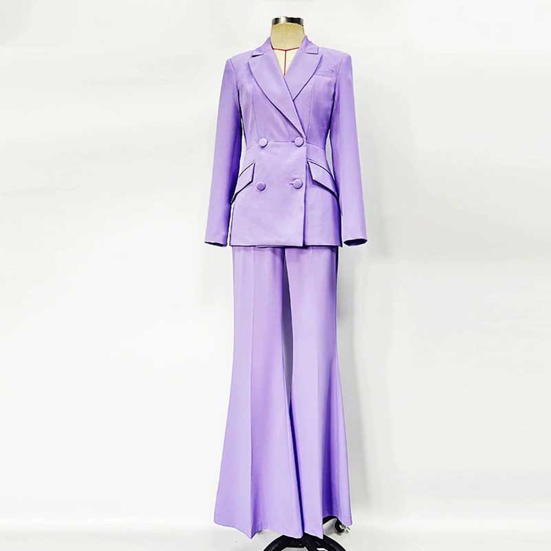 Wide Leg Pantsuit Lavender Formal Event Suit