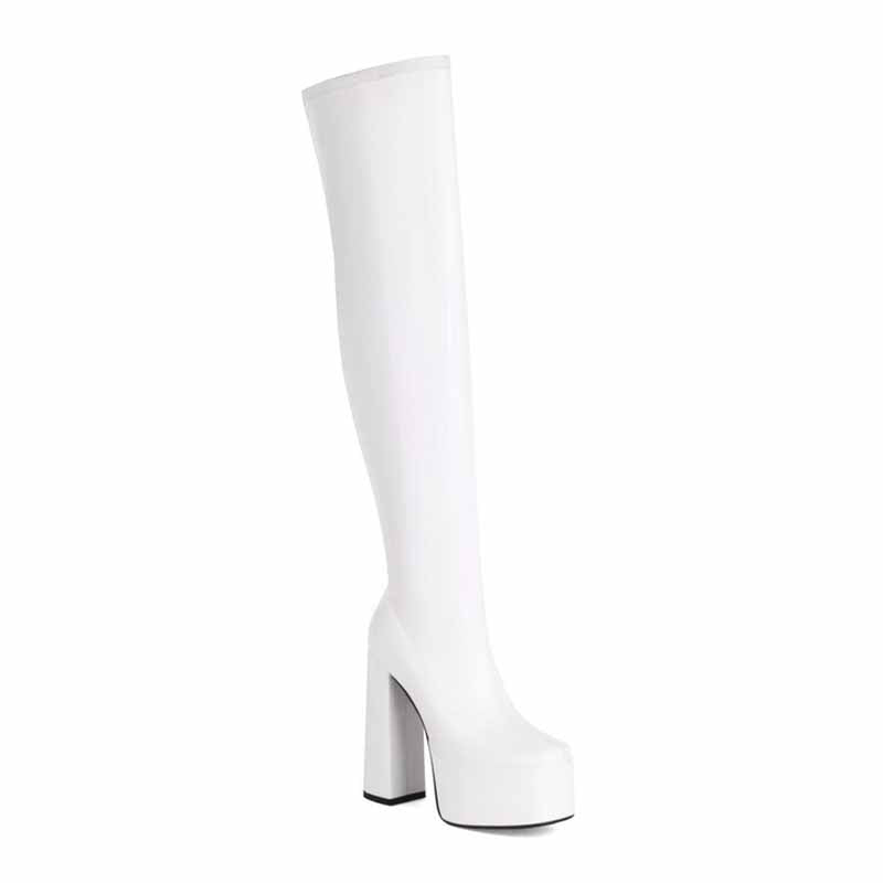 Women's street fashion over the knee boots chunky heeled long boots