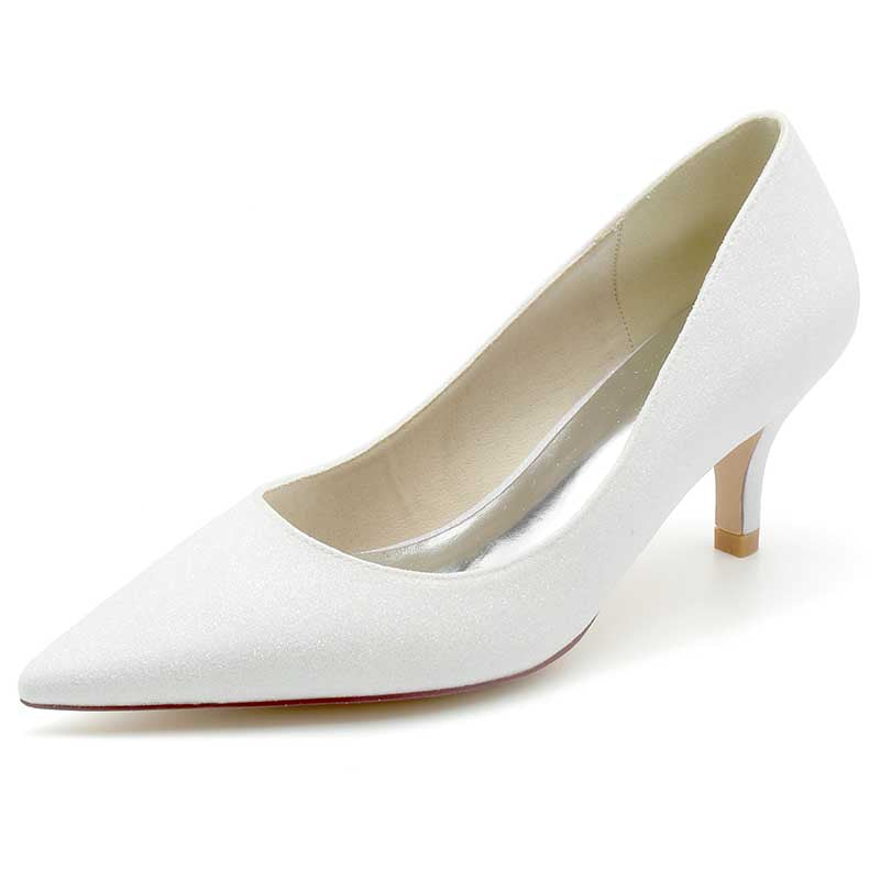 2.36" Pointed Toe Pumps Bridal Shoes Classic Prom Shoes