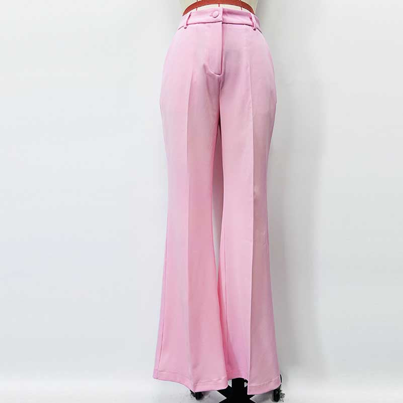 Women's Pink One-Button Pantsuit | Blazer & Trousers Set