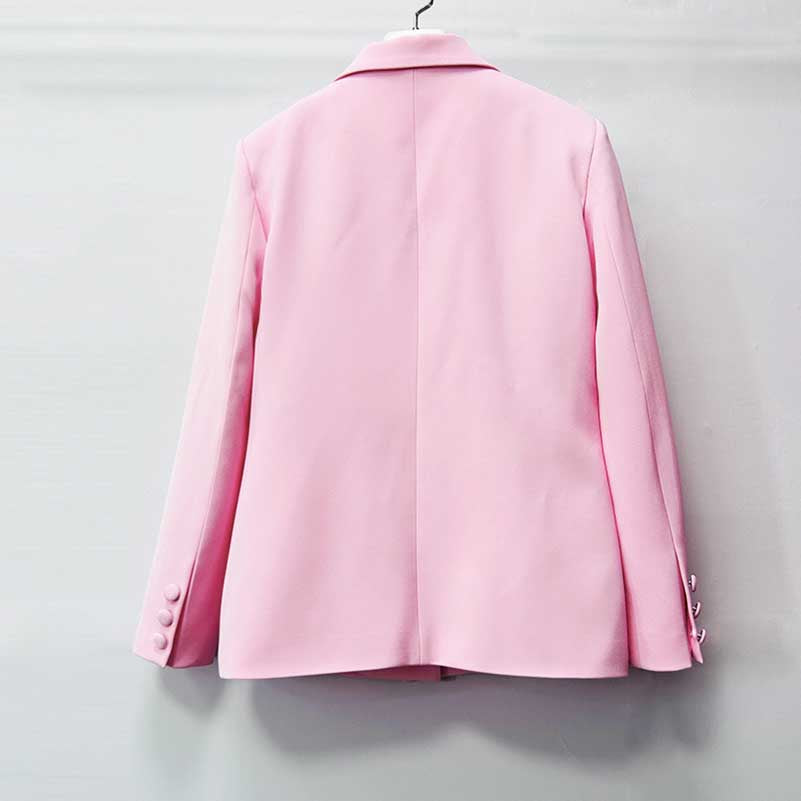 Women's Pink One-Button Pantsuit | Blazer & Trousers Set
