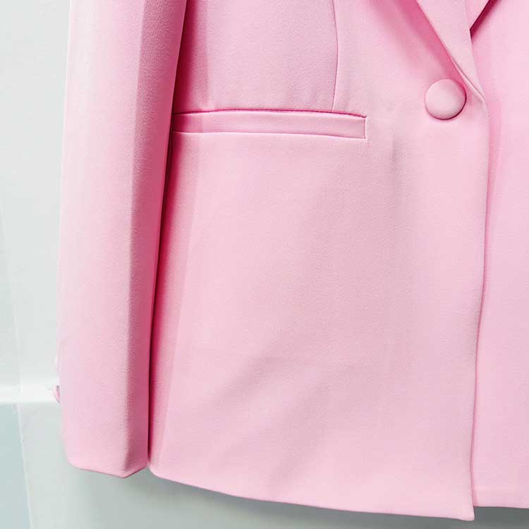 Women's Pink One-Button Pantsuit | Blazer & Trousers Set