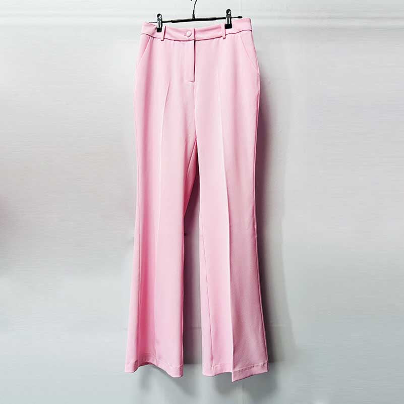 Women's Pink One-Button Pantsuit | Blazer & Trousers Set
