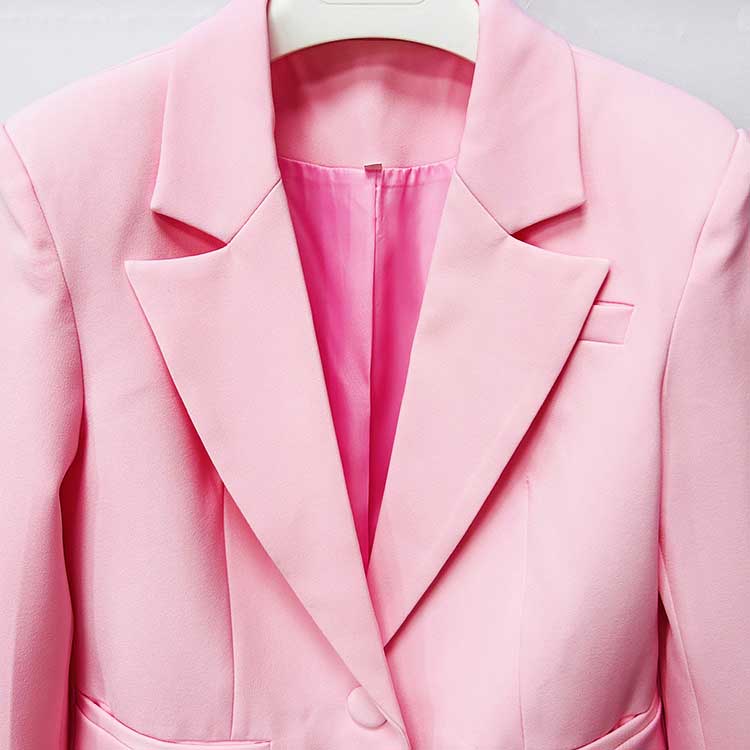 Women's Pink One-Button Pantsuit | Blazer & Trousers Set