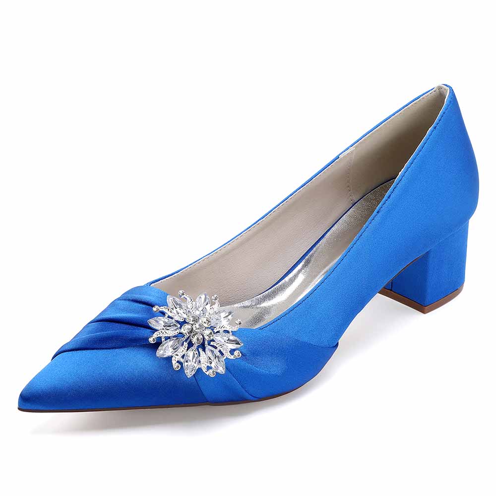 Chunky Heel Dress Sandals Point Toe Dress Heels Beads Bride Shoes