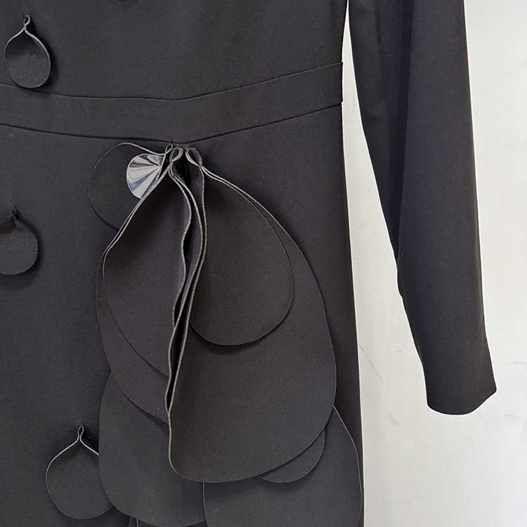 Women's Long Sleeves Party Gown Flower Detail Long Prom Dress