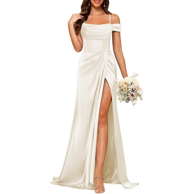 Long Bridesmaid Dresses For Wedding Spaghetti Strap Mermaid Prom Dress