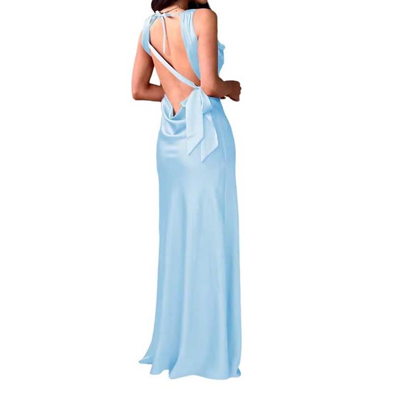 Elegant Burgundy Spaghetti Strap Bridesmaid Gown
