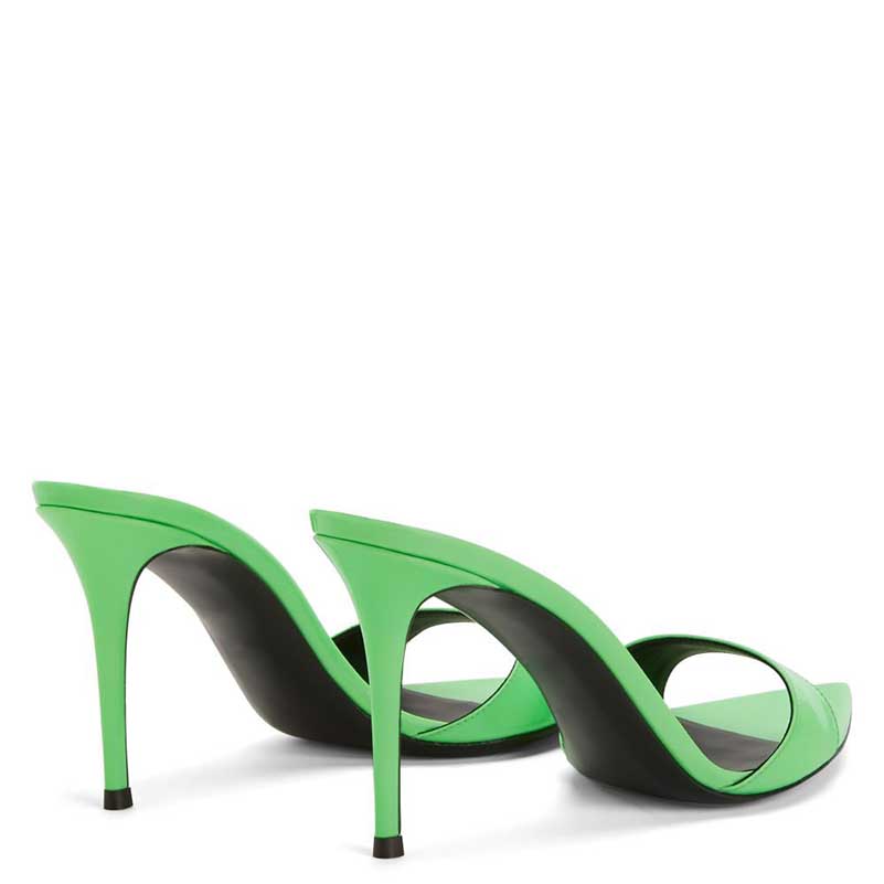 Womens High Heeled Mules Shoes Peep Toe Slip On Sandals Heels