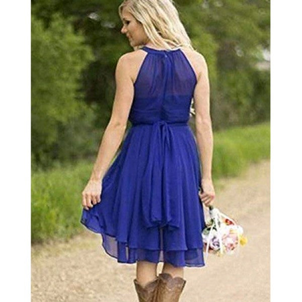 sd-hk blue bridesmaid dress featuring sleeveless design perfect as a western wedding guest dress for women