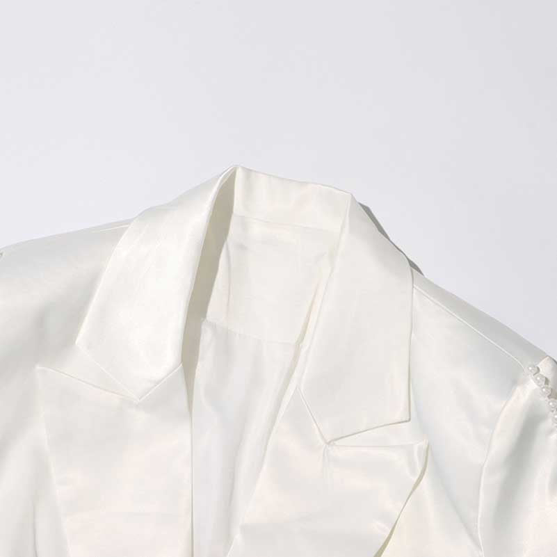 Wedding Suit Flower Pearls Detail Slim Fit Suit