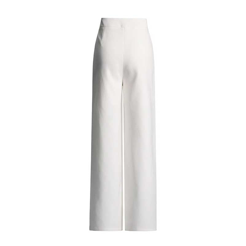 Wide-Leg Wedding Pantsuit in White Rose-appliques