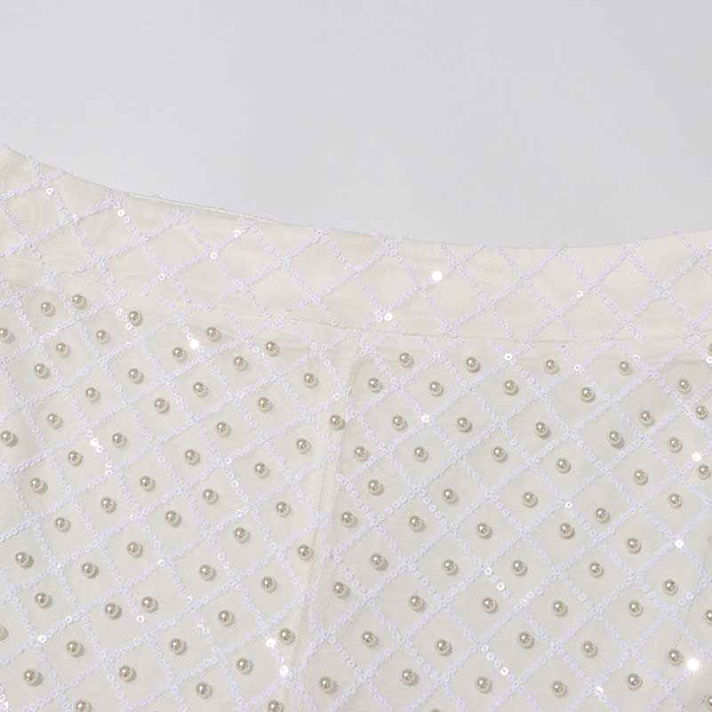 Wedding Suit Flower Pearls Detail Slim Fit Suit