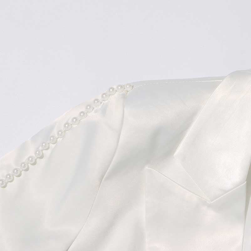 Wedding Suit Flower Pearls Detail Slim Fit Suit