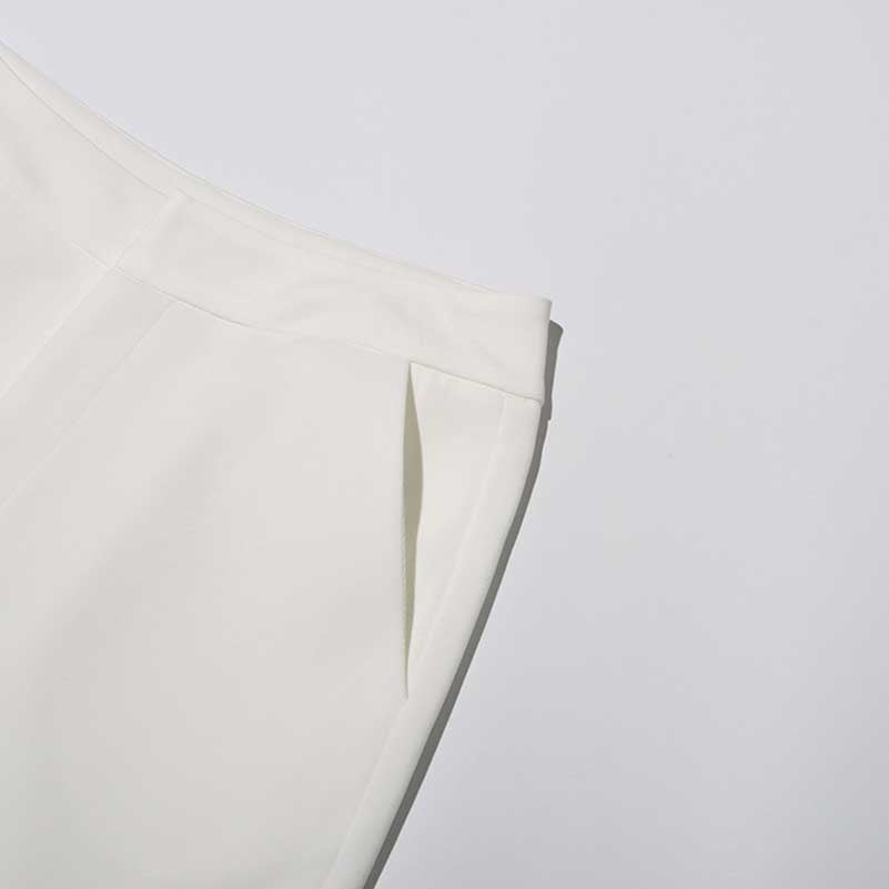 Wide-Leg Wedding Pantsuit in White Rose-appliques