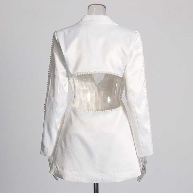 Wedding Suit Flower Pearls Detail Slim Fit Suit