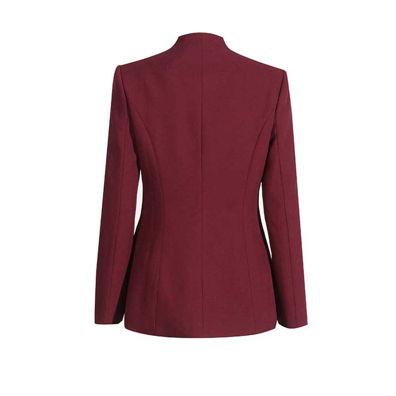 Wide Leg Pantsuit Wine Red Standard Collar Formal Event Suit