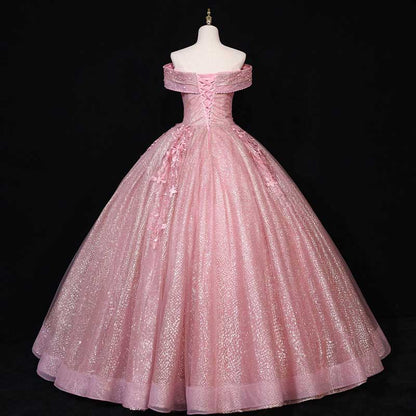 Quinceanera Dress Lace Appliques Off The Shoulder Ball Gowns