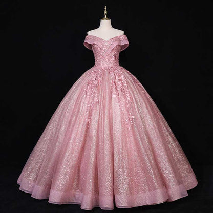 Quinceanera Dress Lace Appliques Off The Shoulder Ball Gowns