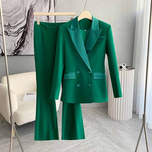 Green Formal Pantsuit for Women – Elegant Suit Outfit for Wedding, Office & Events