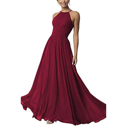 Country Chiffon Bridesmaid Dresses Long Sling Evening Gowns