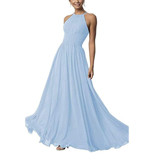 Country Chiffon Bridesmaid Dresses Long Sling Evening Gowns