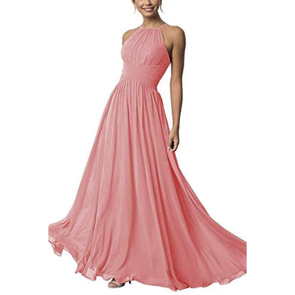 Country Chiffon Bridesmaid Dresses Long Sling Evening Gowns
