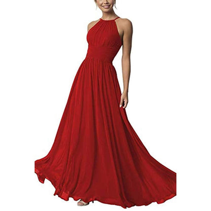 Country Chiffon Bridesmaid Dresses Long Sling Evening Gowns