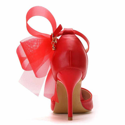 Closed Toe High Heel Sandals Bridal Wedding Shoes For Bride Ankle Strap