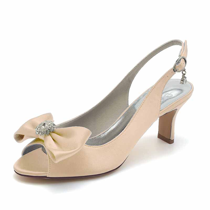 Women's Bow Detail Wedding Sandals 2.56" Dress Shoe