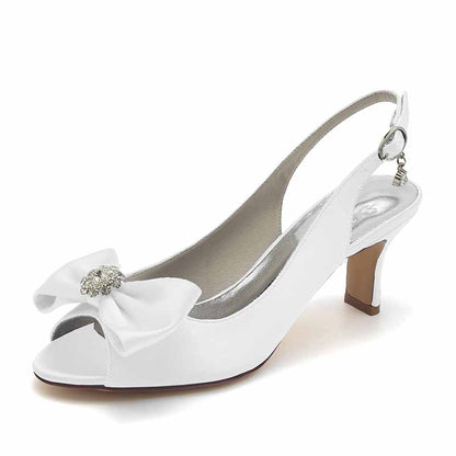 Women's Bow Detail Wedding Sandals 2.56" Dress Shoe