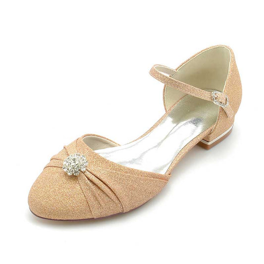 0.98" Beading Strap Glitter Mary Jane Shoes Bridal Shoes