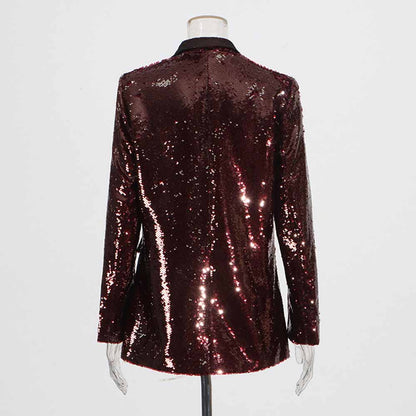 Sequin Blazer Coat for Women – Dazzling Shine, Elegant & Glam for Events