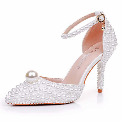 Wedding Shoes Pearl Bridal Shoes Prom Heels