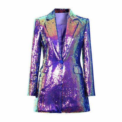 Women's Sequin Blazer Coat – Dazzling Shine for Party, Evening & Cocktail