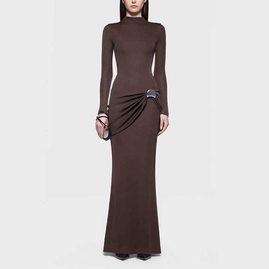 Ruch Bodycon Long Sleeve Maxi Dress Long Evening Dresses