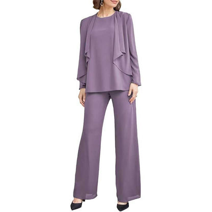 3 Piece Mother of The Bride Outfit with Jackets Long Sleeve Formal Set